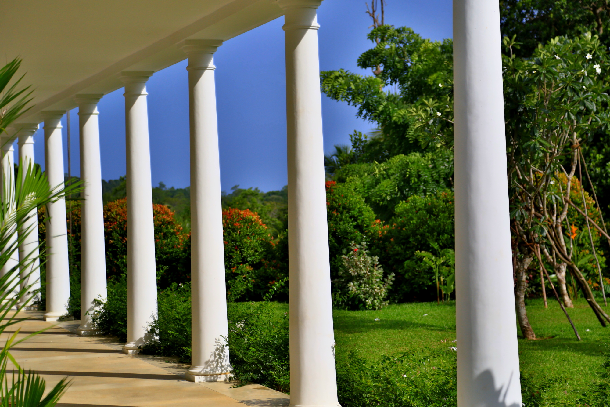 Villa columns and verandah detail.